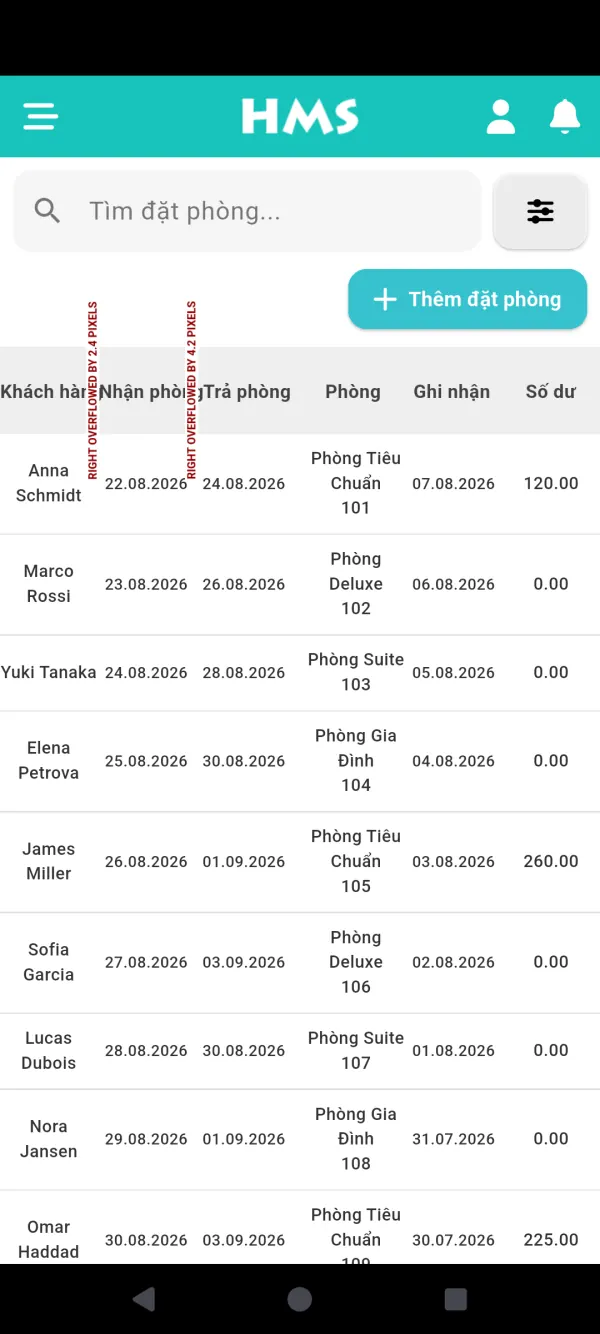 Ứng dụng HMS Flow trên Điện thoại Android — Đặt phòng