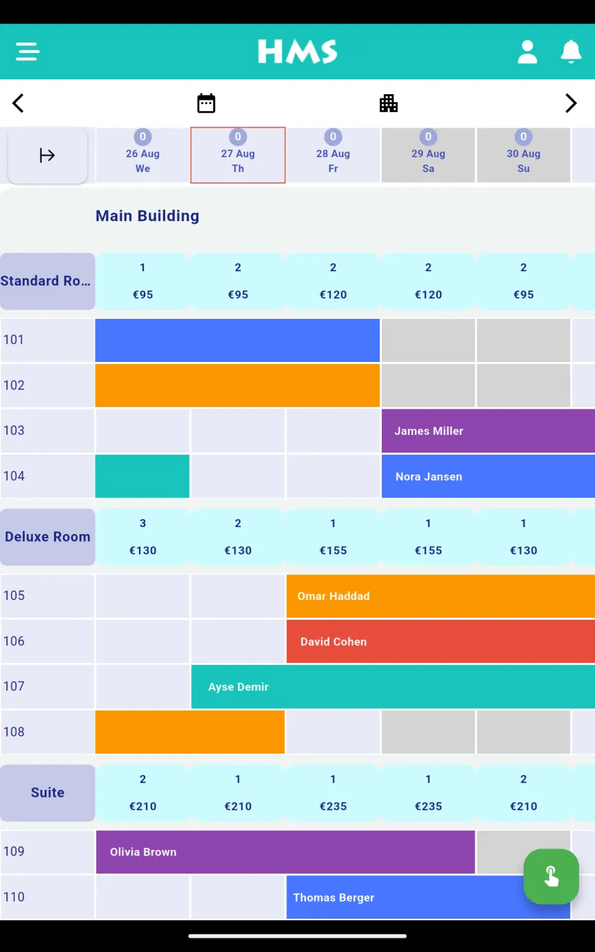 HMS Flow app on Android tablet — Room Plan