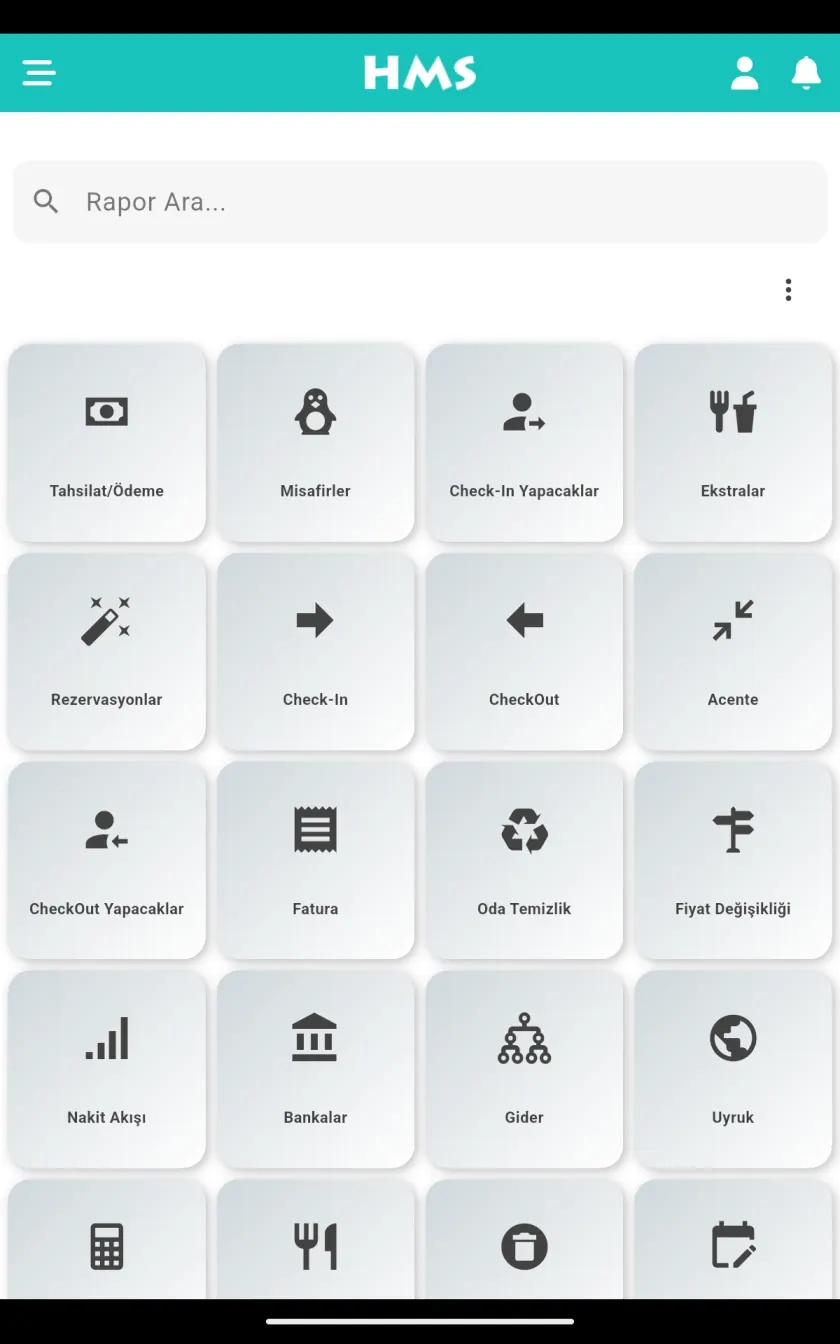 Android tablet üzerinde HMS Flow uygulaması — Her Rapor Elinizin Altında